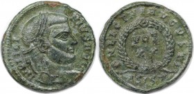 Römische Münzen, MÜNZEN DER RÖMISCHEN KAISERZEIT. Licinius I. (308-324 n. Chr). Follis (3.04 g. 19 mm). Vs.: IMP LICINIVS AVG, Kopf mit Lorbeerkranz n...