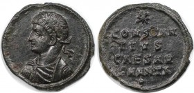 Römische Münzen, MÜNZEN DER RÖMISCHEN KAISERZEIT. Constantius II. (337-361 n. Chr). AE. (1.82 g. 18 mm) Vs.: Büste mit Lorbeerkranz n. l. Rs.: ✱ über ...
