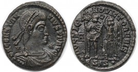 Römische Münzen, MÜNZEN DER RÖMISCHEN KAISERZEIT. Constantius II. (337-361 n. Chr). Follis 350 n. Chr., Siscia. (5.08 g. 22 mm) Vs.: DN CONSTANTIVS PF...