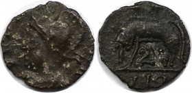 Römische Münzen, MÜNZEN DER RÖMISCHEN KAISERZEIT. Constantinopolis. Follis ca. 350 n. Chr. (0.26 g. 9.5 mm) Vs.: Büste der Roma mit Helm n. l. Rs.: Lu...