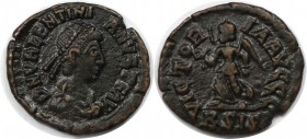Römische Münzen, MÜNZEN DER RÖMISCHEN KAISERZEIT. Valentinianus II. (375-392 n. Chr). Ae 4, 384-387 n. Chr. (1.05 g. 13.5 mm) Vs.: DN VALENTINIANVS PF...