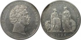 Altdeutsche Münzen und Medaillen, BAYERN / BAVARIA. Ludwig I. (1825-1848). Geschichtstaler 1832, Otto Prinz von Bayern - Griechendlands 1. König. Silb...