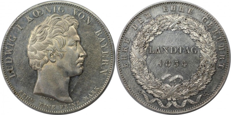 Altdeutsche Münzen und Medaillen, BAYERN / BAVARIA. Ludwig I. (1825-1848). Landt...