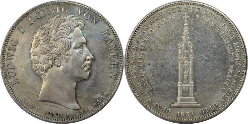 Altdeutsche Münzen und Medaillen, BAYERN / BAVARIA. Ludwig I. (1825-1848). Denkm...