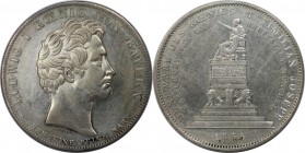 Altdeutsche Münzen und Medaillen, BAYERN / BAVARIA. Ludwig I. (1825-1848). Denkmal für Maximilian I Josef. Geschichtstaler 1835. Silber. AKS 136. Vorz...
