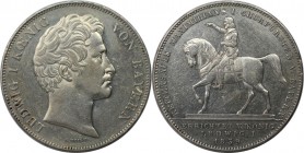 Altdeutsche Münzen und Medaillen, BAYERN / BAVARIA. Ludwig I. (1825-1848). Reitersäule Maximilians I. Geschichtsdoppeltaler 1839. Silber. AKS 100. Fas...