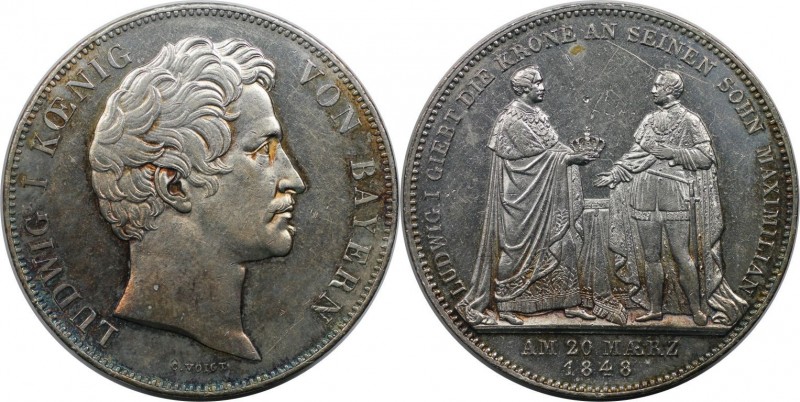 Altdeutsche Münzen und Medaillen, BAYERN / BAVARIA. Ludwig I. (1825-1848). Verei...