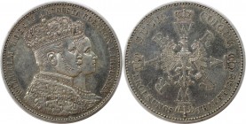 Altdeutsche Münzen und Medaillen, BRANDENBURG IN PREUSSEN. Wilhelm I. (1861-1888). Krönungstaler 1861 A, Wilhelm I. und Auguste Coronation. Silber. AK...