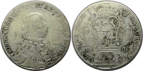 Altdeutsche Münzen und Medaillen, FULDA. Heinrich VIII. 20 Kreuzer 1762 ND. Silber. KM 121. Schön