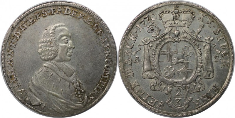 Altdeutsche Münzen und Medaillen, PADERBORN. BISTUM. Wilhelm Anton von der Asseb...