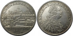 Altdeutsche Münzen und Medaillen, REGENSBURG, STADT. Konv.-Taler 1754 ICB, Stadtansicht, mit Titel Franz I. Stempel von J. L. Oexlein. Silber. 28.11 g...