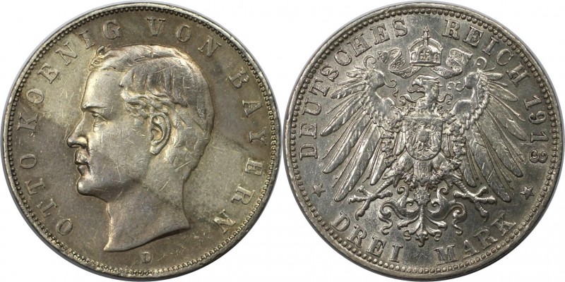 Deutsche Münzen und Medaillen ab 1871, REICHSSILBERMÜNZEN. Bayern. Otto (1886-19...