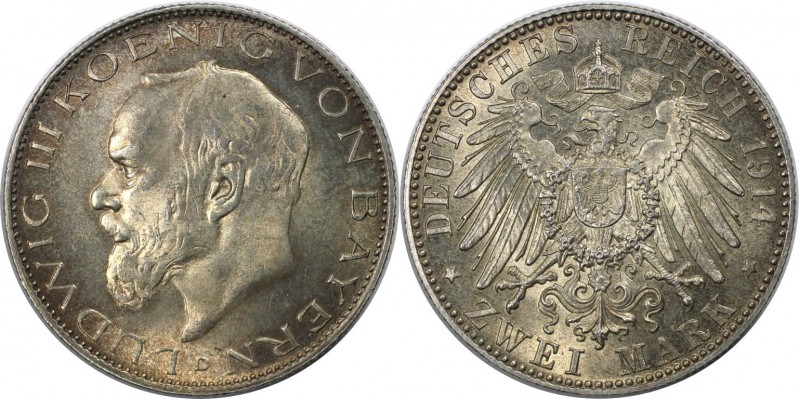 Deutsche Münzen und Medaillen ab 1871, REICHSSILBERMÜNZEN, Bayern. Ludwig III. (...