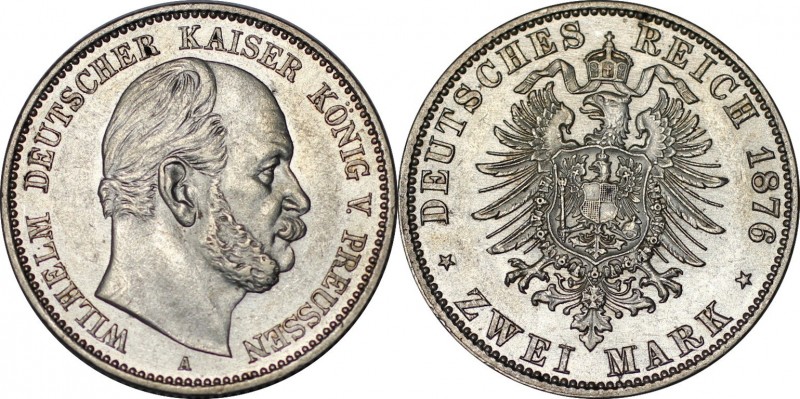 Deutsche Münzen und Medaillen ab 1871, REICHSSILBERMÜNZEN, Preußen. Wilhelm I. (...