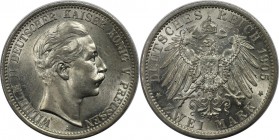 Deutsche Münzen und Medaillen ab 1871, REICHSSILBERMÜNZEN, Preußen. Wilhelm II (1888-1918). 2 Mark 1905 A, Silber. Jaeger 102. Stempelglanz, kl. Kratz...