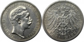 Deutsche Münzen und Medaillen ab 1871, REICHSSILBERMÜNZEN. Preußen. Wilhelm II. (1888-1918). 3 Mark 1910 A. Silber. Jaeger 103. Vorzüglich