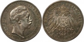 Deutsche Münzen und Medaillen ab 1871, REICHSSILBERMÜNZEN, Preußen. Wilhelm II. (1888-1918). 3 Mark 1912 A. Silber. Jaeger 103. Vorzüglich+