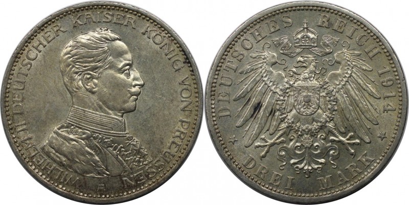 Deutsche Münzen und Medaillen ab 1871, REICHSSILBERMÜNZEN, Preußen. Wilhelm II. ...
