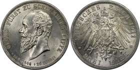 Deutsche Münzen und Medaillen ab 1871, REICHSSILBERMÜNZEN, Schaumburg-Lippe. Fürst Georg (1893-1911). 3 Mark 1911 A, auf seinen Tod. Silber. Jaeger 16...