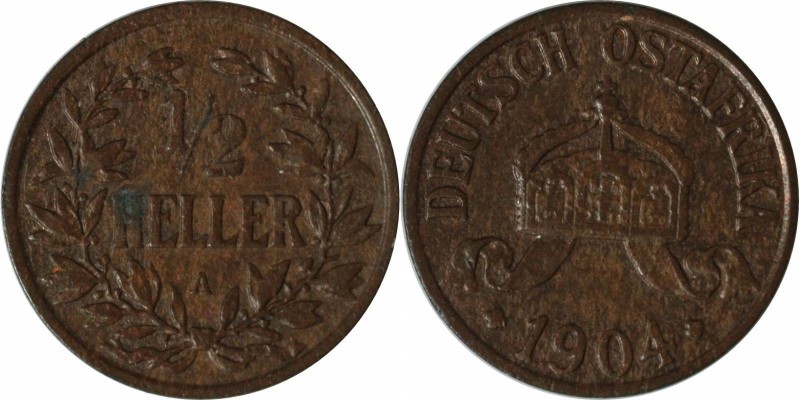 Deutsche Münzen und Medaillen ab 1871, DEUTSCHE KOLONIEN. Deutsch Ostafrika. 1/2...