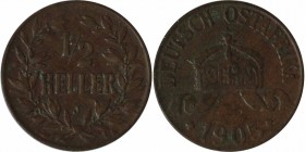 Deutsche Münzen und Medaillen ab 1871, DEUTSCHE KOLONIEN. Deutsch Ostafrika. 1/2 Heller 1905 J. Jaeger 715. Vorzüglich