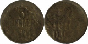 Deutsche Münzen und Medaillen ab 1871, DEUTSCHE KOLONIEN. Notmünzen aus Tabora. 5 Heller 1916 T. Jaeger 723. Sehr Schön
