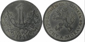 Deutsche Münzen und Medaillen ab 1871, DEUTSCHE NEBENGEBIETE. Protektorat Böhmen und Mähren. 1 Krone 1941. Jaeger 623. Stempelglanz