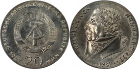 Deutsche Münzen und Medaillen ab 1945, Deutsche Demokratische Republik bis 1990. 20 Mark 1967 A, Zum 200. Geburtstag von Wilhelm von Humboldt. Silber....