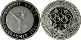 Deutsche Münzen und Medaillen ab 1945, BUNDESREPUBLIK DEUTSCHLAND. Olympic Games-Lillehammer. Medaille 1994, Zertifikat. Silber. Polierte Platte