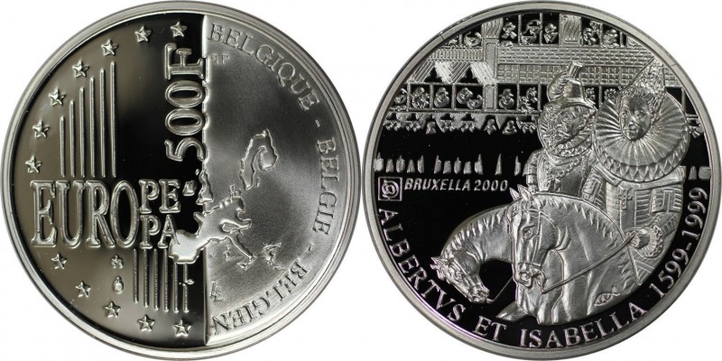 Europäische Münzen und Medaillen, Belgien / Belgium. Albert und Isabella. 500 Fr...