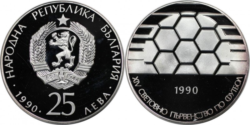Europäische Münzen und Medaillen, Bulgarien / Bulgaria. Fussball-WM 1990 in Ital...