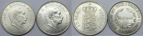 Europäische Münzen und Medaillen, Dänemark / Denmark, Lots und Sammlungen. 2 Kroner 1937, 2 Kroner 1945. Lot von 2 Münzen. Stempelglanz
