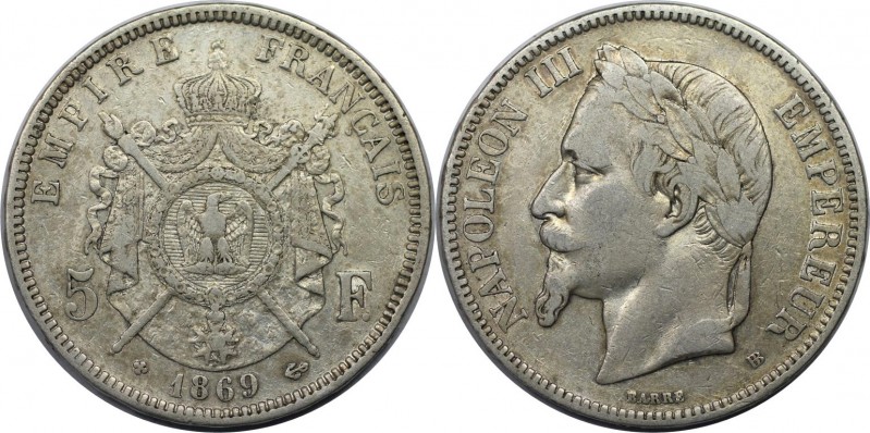 Europäische Münzen und Medaillen, Frankreich / France. Napoleon III. 5 Francs 18...