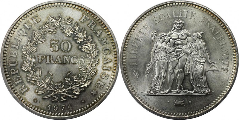Europäische Münzen und Medaillen, Frankreich / France. Herkulesgruppe. 50 Francs...