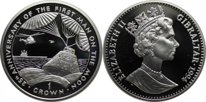 Europäische Münzen und Medaillen, Gibraltar. Raumkapsel Erholung. 1 Crown 1994. ...