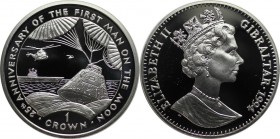 Europäische Münzen und Medaillen, Gibraltar. Raumkapsel Erholung. 1 Crown 1994. 28,28 g. 0.925 Silber. 0.84 OZ. KM 273a. Polierte Platte
