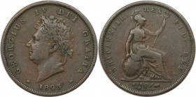 Europäische Münzen und Medaillen, Großbritannien / Vereinigtes Königreich / UK / United Kingdom. George IV. (1820-1830). Penny 1825. Kupfer. KM 693. S...