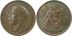 Europäische Münzen und Medaillen, Großbritannien / Vereinigtes Königreich / UK / United Kingdom. George V. (1910-1936). Farthing 1932, Bronze. KM 825....