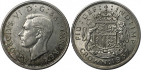 Europäische Münzen und Medaillen, Großbritannien / Vereinigtes Königreich / UK / United Kingdom. George VI. (1936-1952). Crown 1937. Silber. KM 857. V...