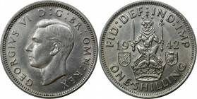 Europäische Münzen und Medaillen, Großbritannien / Vereinigtes Königreich / UK / United Kingdom. George VI. (1936-1952). 1 Shilling 1942, Silber. KM 8...