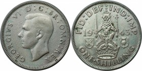 Europäische Münzen und Medaillen, Großbritannien / Vereinigtes Königreich / UK / United Kingdom. George VI. (1936-1952). 1 Shilling 1943, Silber. KM 8...