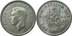 Europäische Münzen und Medaillen, Großbritannien / Vereinigtes Königreich / UK / United Kingdom. George VI. (1936-1952). 1 Shilling 1944, Silber. KM 8...