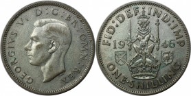 Europäische Münzen und Medaillen, Großbritannien / Vereinigtes Königreich / UK / United Kingdom. George VI. (1936-1952). 1 Shilling 1946. Silber. KM 8...