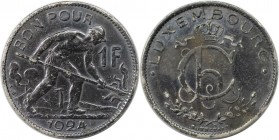 Europäische Münzen und Medaillen, Luxemburg / Luxembourg. Charlotte. 1 Franc 1924. Nickel. KM 35. Sehr schön-vorzüglich