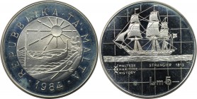 Europäische Münzen und Medaillen, Malta. Strangier. 5 Liri 1984. 20,0 g. 0.925 Silber. 0.59 OZ. KM 67. Prooflike