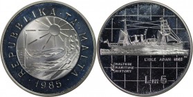 Europäische Münzen und Medaillen, Malta. L'Isle Adam. 5 Liri 1985. 20,0 g. 0.925 Silber. 0.59 OZ. KM 74. Prooflike
