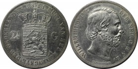 Europäische Münzen und Medaillen, Niederlande / Netherlands. Wilhelm III. (1849-1890). 2-1/2 Gulden 1851. Silber. KM 82. Sehr schön-vorzüglich, kl. Kr...