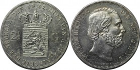 Europäische Münzen und Medaillen, Niederlande / Netherlands. Wilhelm III. (1849-1890). 2-1/2 Gulden 1852. Silber. KM 82. Vorzüglich, berieben