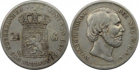 Europäische Münzen und Medaillen, Niederlande / Netherlands. Willem III. (1849-1890). 2-1/2 Gulden 1856. Silber. KM 82. Schön-sehr schön