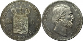 Europäische Münzen und Medaillen, Niederlande / Netherlands. Wilhelm III. (1849-1890). 2-1/2 Gulden 1869. Silber. KM 82. Vorzüglich